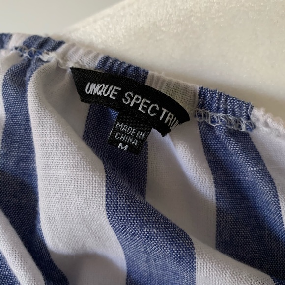 Off the Shoulder Blue and White Blouse - Picture 6 of 6